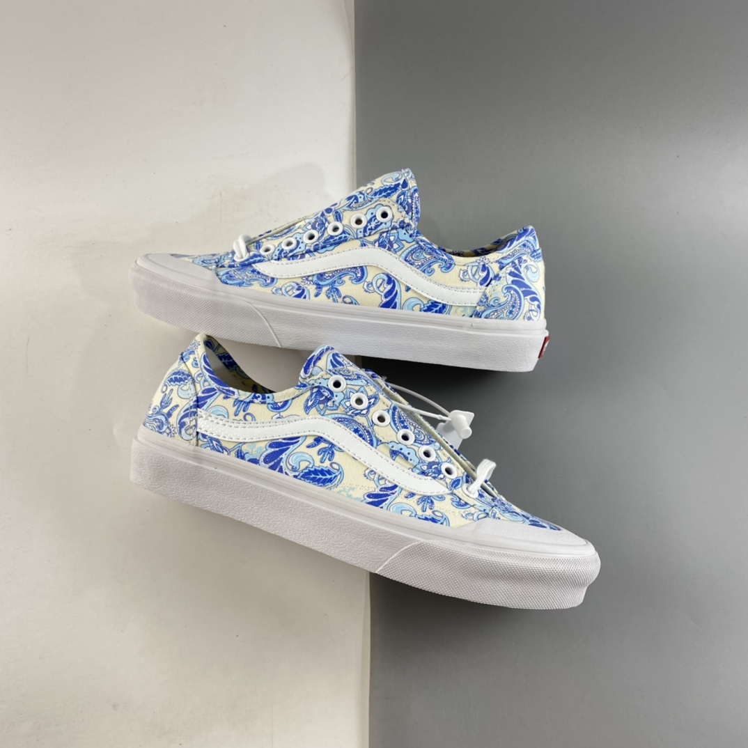 P150  Vans Style 36 范斯青花瓷白兰百搭硫化帆布休闲运动男女板鞋VN0A5HFF686