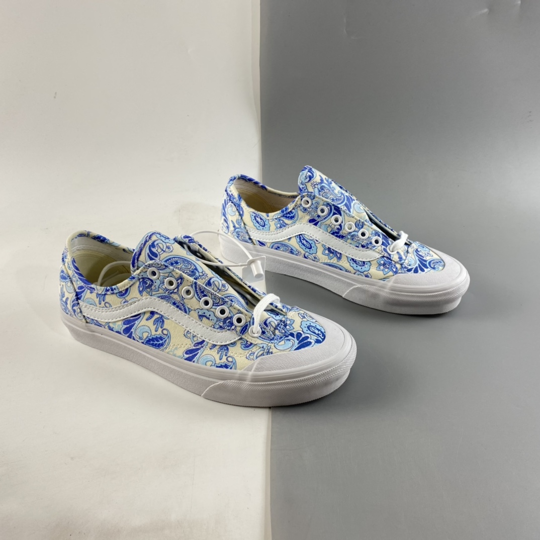 P150  Vans Style 36 范斯青花瓷白兰百搭硫化帆布休闲运动男女板鞋VN0A5HFF686