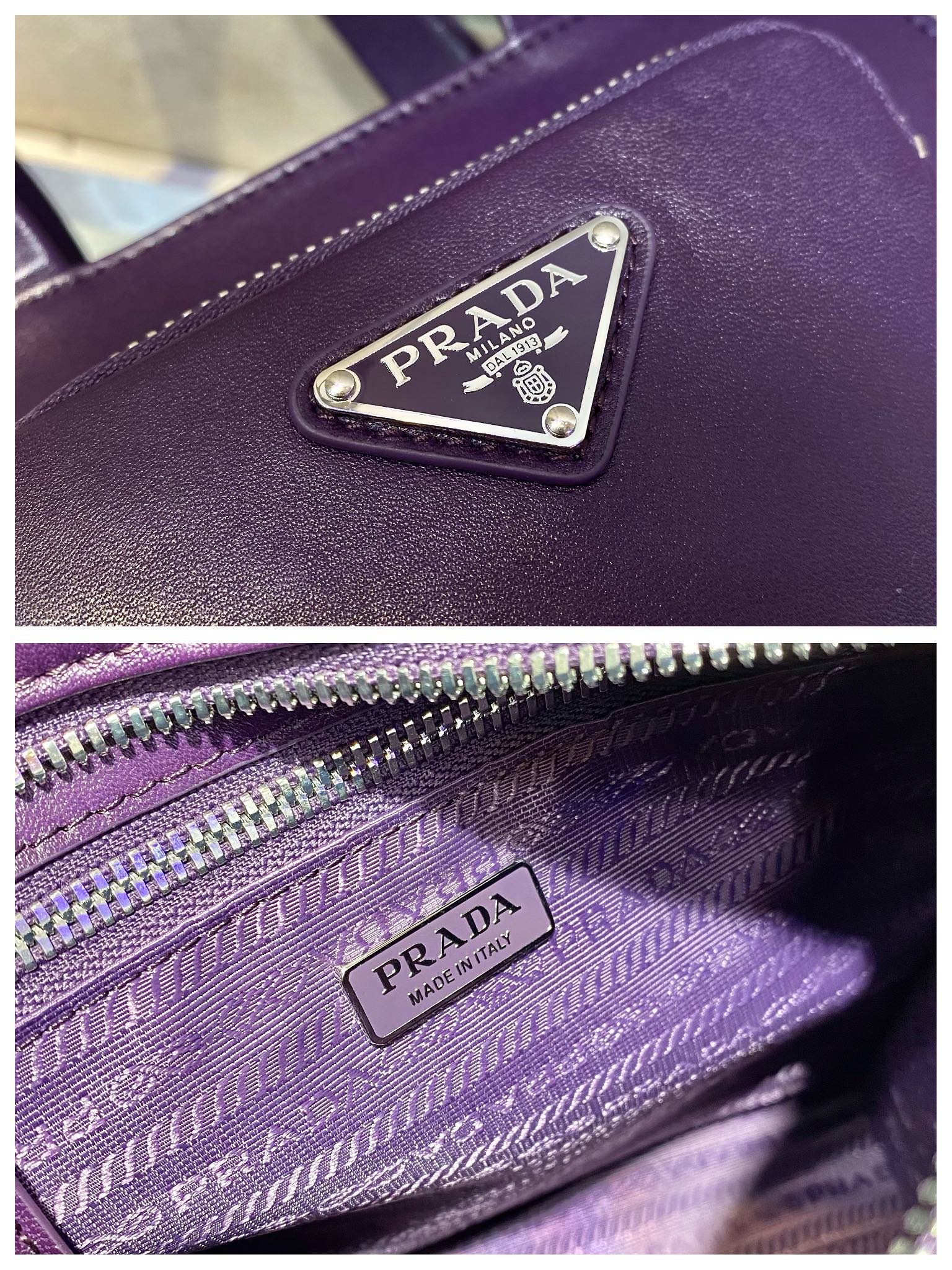 PRADA普拉达进口小羊皮女士托特包1BG418