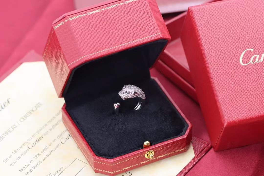 Cartier Cartier 高级珠宝系列 猎豹半钻豹子头戒指