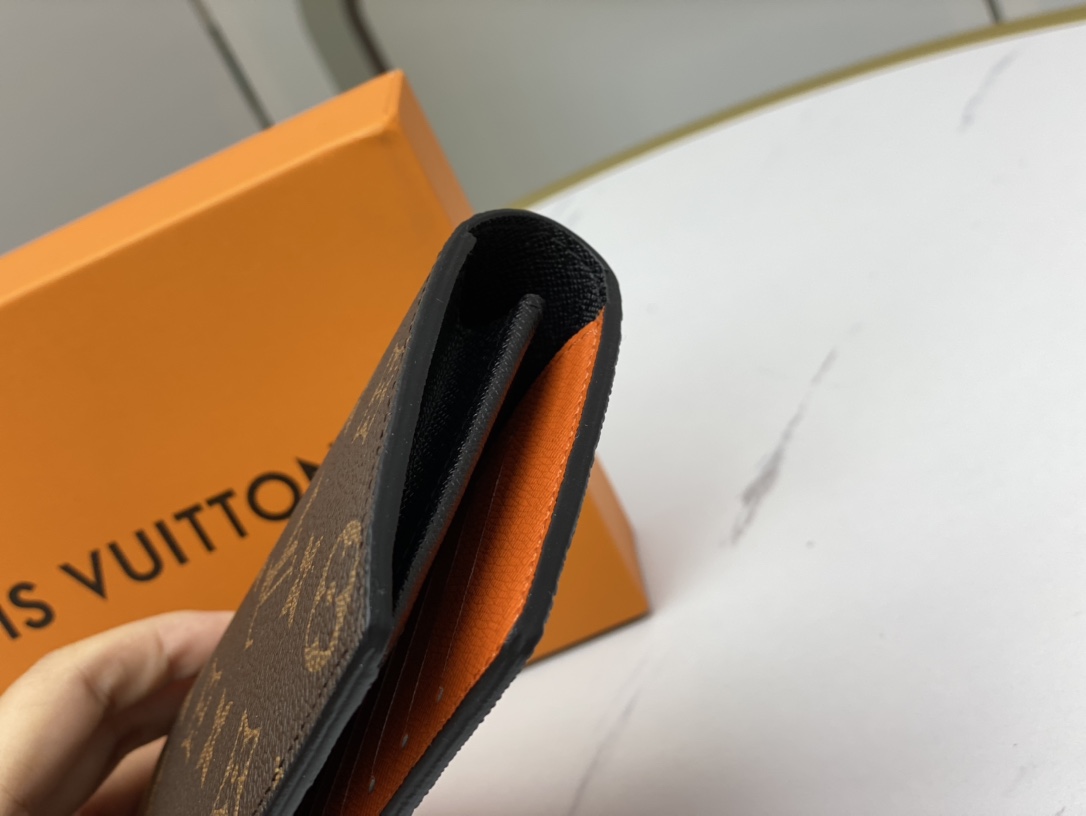 Leather wallet shown from different angles