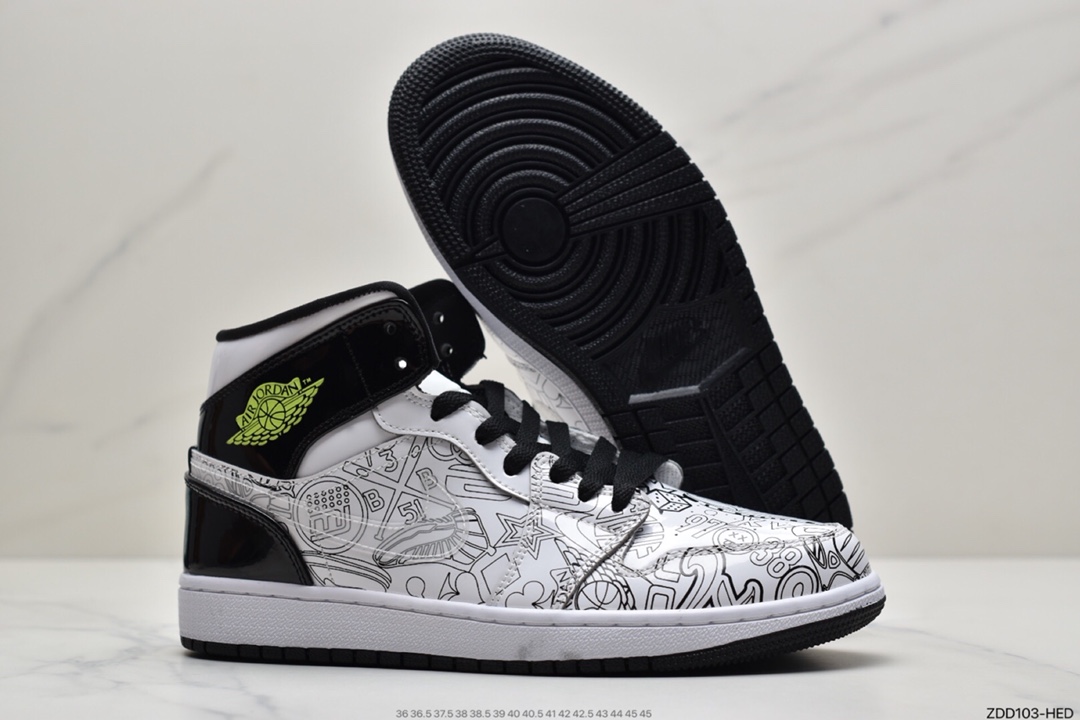 230 Air Jordan 1 Mid AJ1 乔一帮系列休闲板鞋 DC4099-100