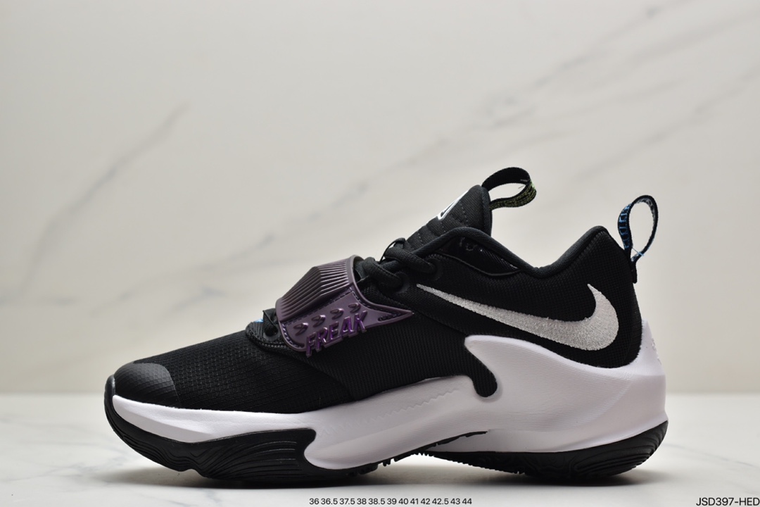 200  耐克黑紫字母哥 Nike Zoom Freak 3 黑紫字母哥实战篮球鞋ZDA0694-001