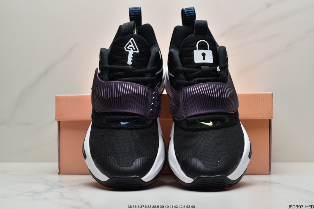 200  耐克黑紫字母哥 Nike Zoom Freak 3 黑紫字母哥实战篮球鞋ZDA0694-001
