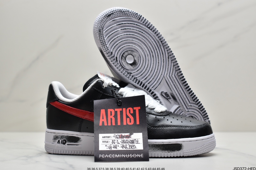 200  PEACEMINUSONE X Nike Air Force1”Para-Noise 2.0”黑白刮刮乐反系鞋带小雏菊权志龙DD3223-100