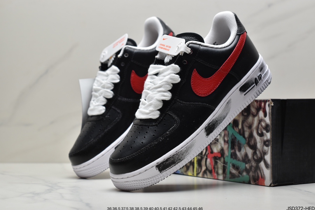 200  PEACEMINUSONE X Nike Air Force1”Para-Noise 2.0”黑白刮刮乐反系鞋带小雏菊权志龙DD3223-100