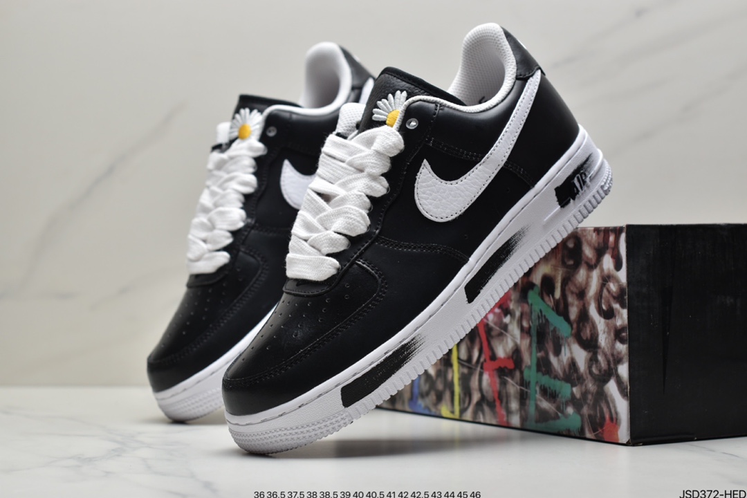 200  PEACEMINUSONE X Nike Air Force1”Para-Noise 2.0”黑白刮刮乐反系鞋带小雏菊权志龙DD3223-100