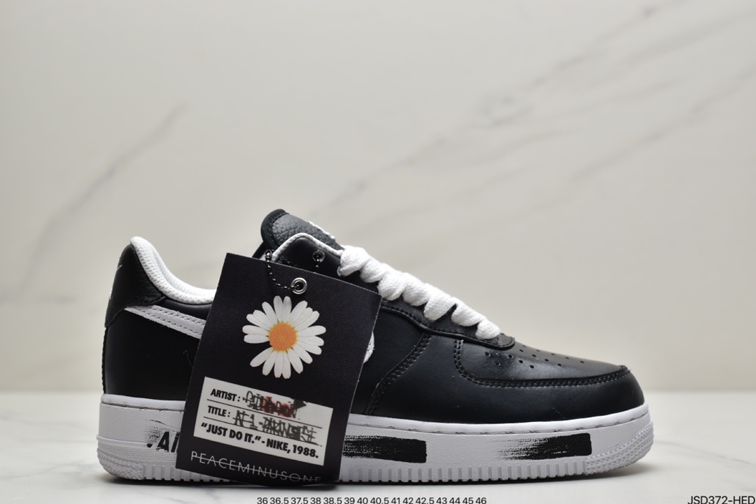 200  PEACEMINUSONE X Nike Air Force1”Para-Noise 2.0”黑白刮刮乐反系鞋带小雏菊权志龙DD3223-100