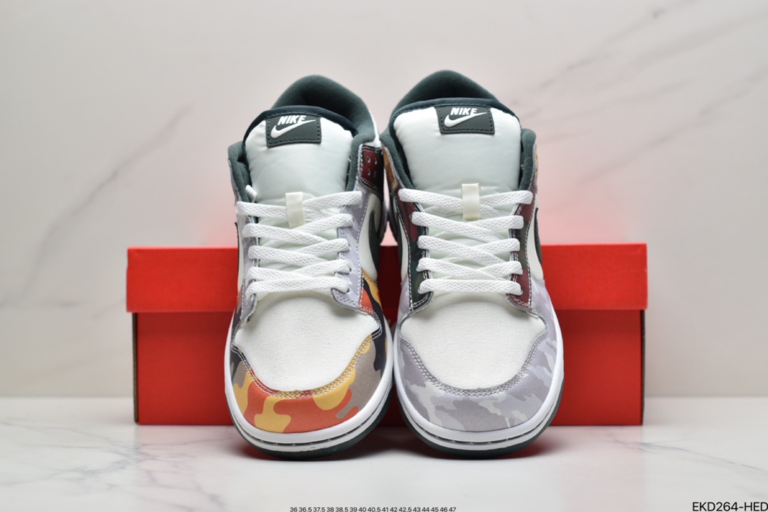 380 耐克Nike SB Dunk Low “Sail Multi-Camo” 迷彩不对称鸳鸯 DH0957-100