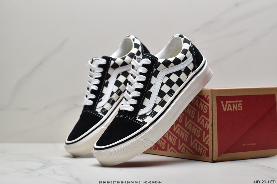 130 万斯Vans Old Skool DX 安纳海姆 美产高端 黑白棋盘格百年经典硫化帆布鞋