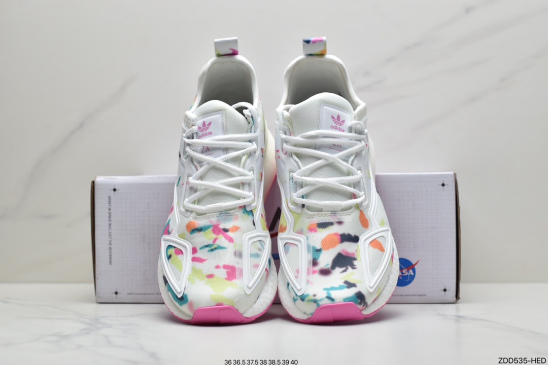 230 阿迪达斯Adidas Originals ZX 2K Boost 全新爆米花缓震休闲运动跑鞋GX5405