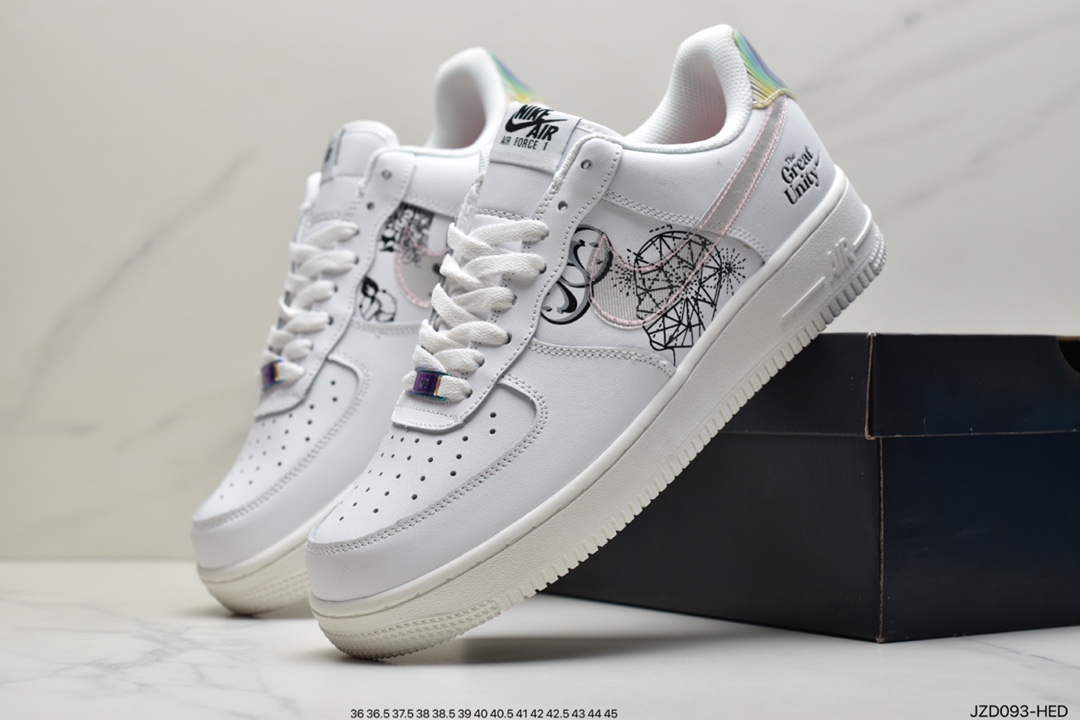 140 耐克Nike Air Force 1 ’07 白色涂鸦原楦头原纸板 DM5447-111