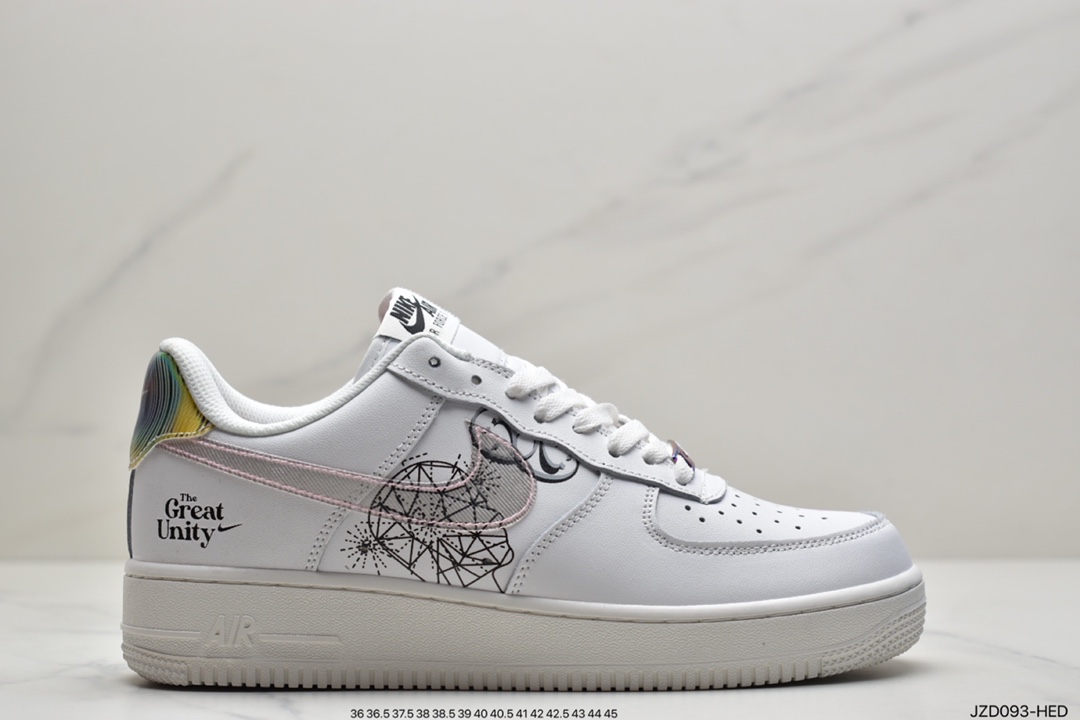 140 耐克Nike Air Force 1 ’07 白色涂鸦原楦头原纸板 DM5447-111