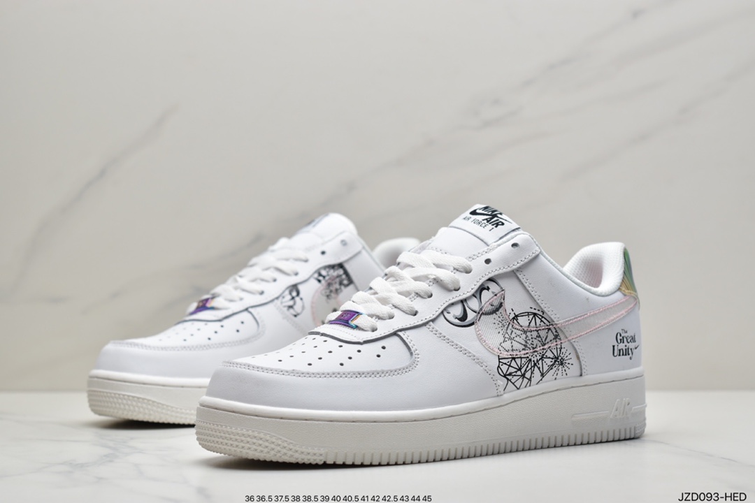140 耐克Nike Air Force 1 ’07 白色涂鸦原楦头原纸板 DM5447-111