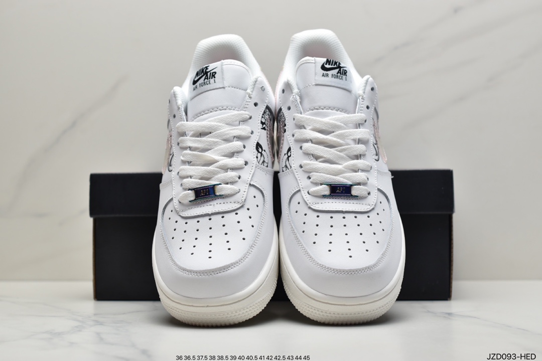 140 耐克Nike Air Force 1 ’07 白色涂鸦原楦头原纸板 DM5447-111