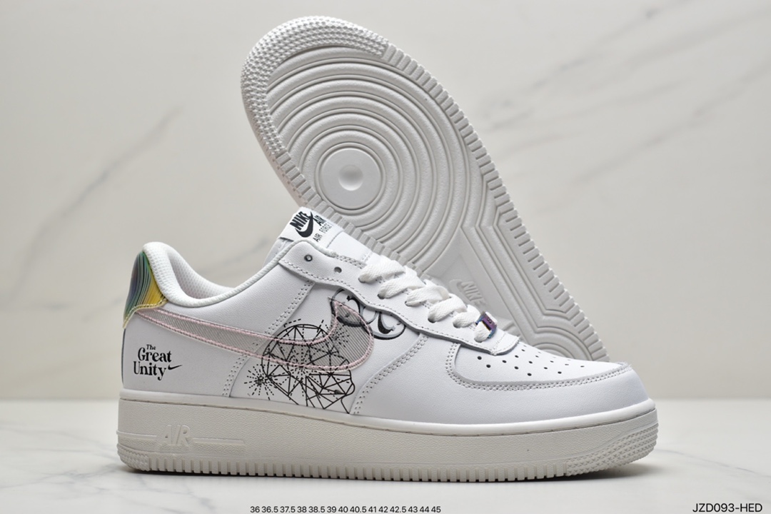 140 耐克Nike Air Force 1 ’07 白色涂鸦原楦头原纸板 DM5447-111