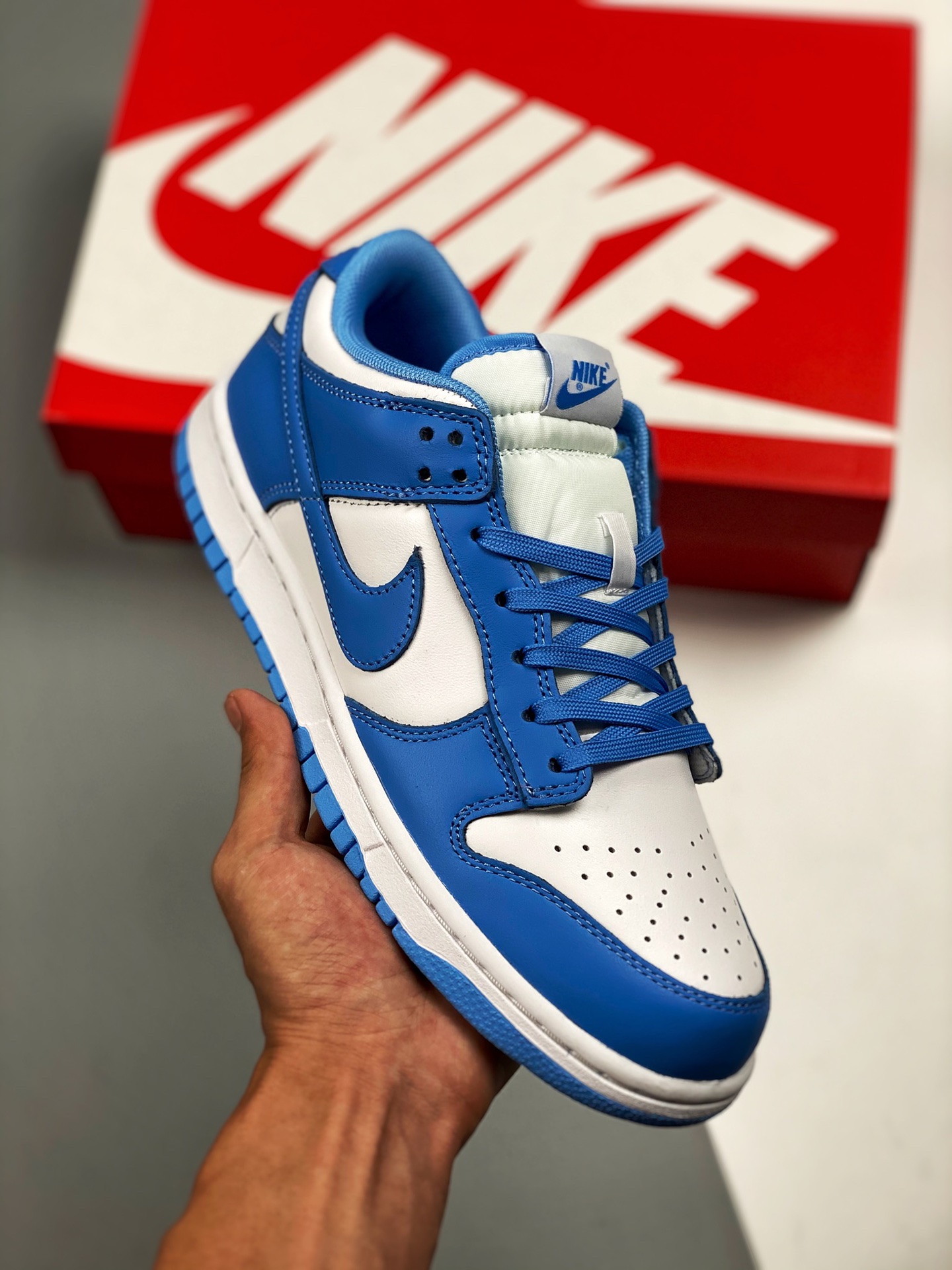 NK Dunk LOW azul universitario, material de capa superior original, estilo exclusivo procesado por destilación, ofrece …