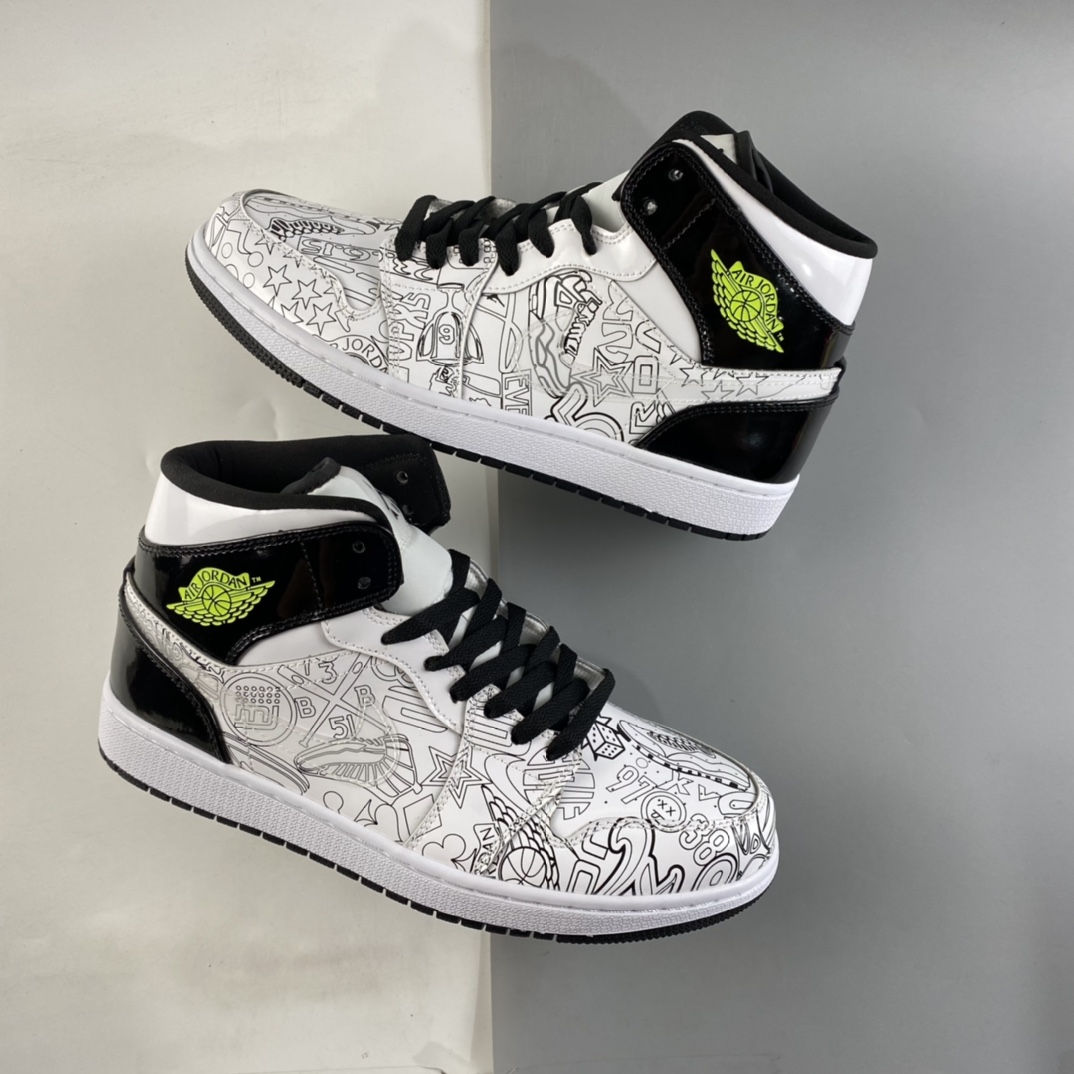 P240  Air Jordan 1 Mid AJ1 乔1 中帮百搭休闲运动板鞋 DC4099-100