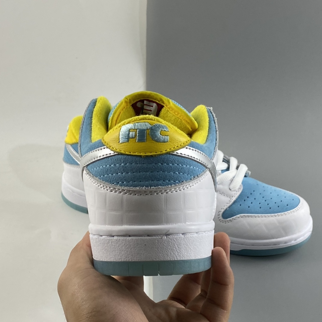 P300 FTC Skateboarding x Nike SB Dunk Low Pro QS”LAGOON PULSE”扣篮系列低帮休闲运动滑板板鞋“菱格白银冰蓝”DH7687-400