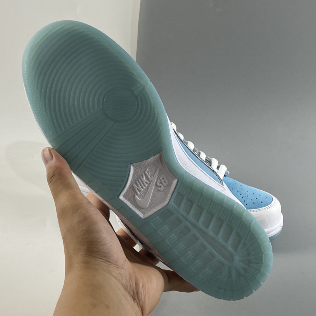 P300 FTC Skateboarding x Nike SB Dunk Low Pro QS”LAGOON PULSE”扣篮系列低帮休闲运动滑板板鞋“菱格白银冰蓝”DH7687-400