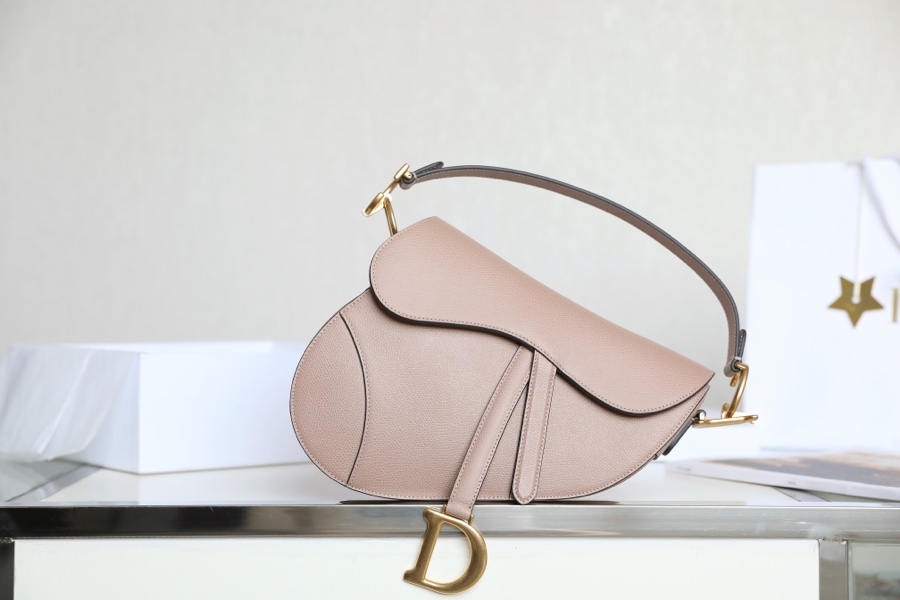 Dior Saddle Saddle Bags Gold Milk Tea Color Calfskin Cowhide