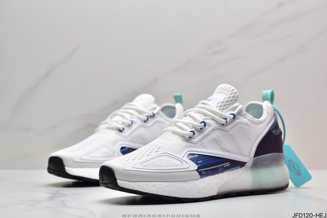 170 Adidas阿迪达斯 缓震跑鞋 易烊千玺同款 Adidas Originals ZX 2K Boost 全新爆米花缓震休闲运动跑鞋