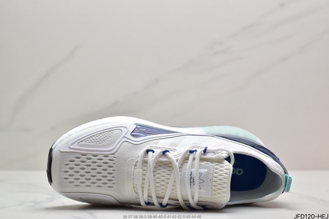 170 Adidas阿迪达斯 缓震跑鞋 易烊千玺同款 Adidas Originals ZX 2K Boost 全新爆米花缓震休闲运动跑鞋