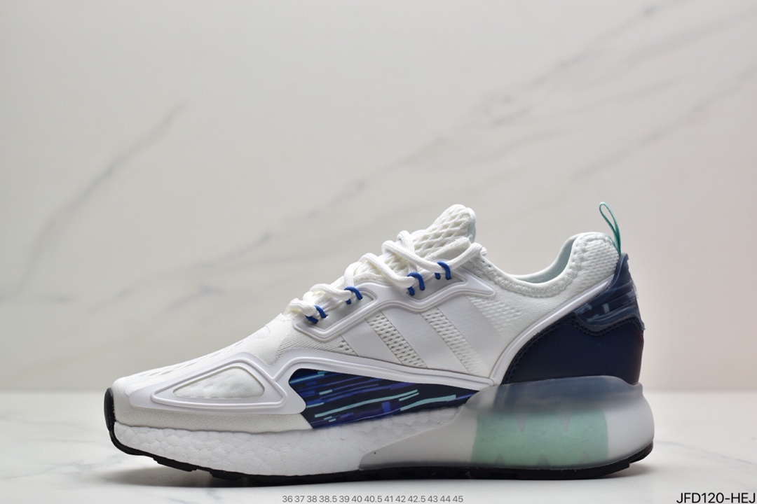 170 Adidas阿迪达斯 缓震跑鞋 易烊千玺同款 Adidas Originals ZX 2K Boost 全新爆米花缓震休闲运动跑鞋