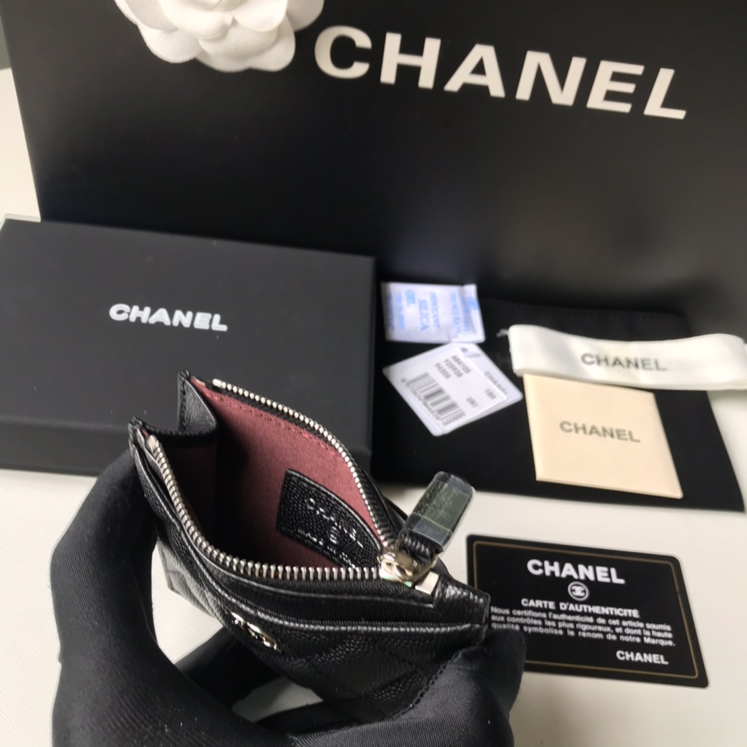 Chanel 高品质，小球纹单拉卡包, 皮料五金，细节美到淋漓尽致全套包装 尺寸:9x11.5cm