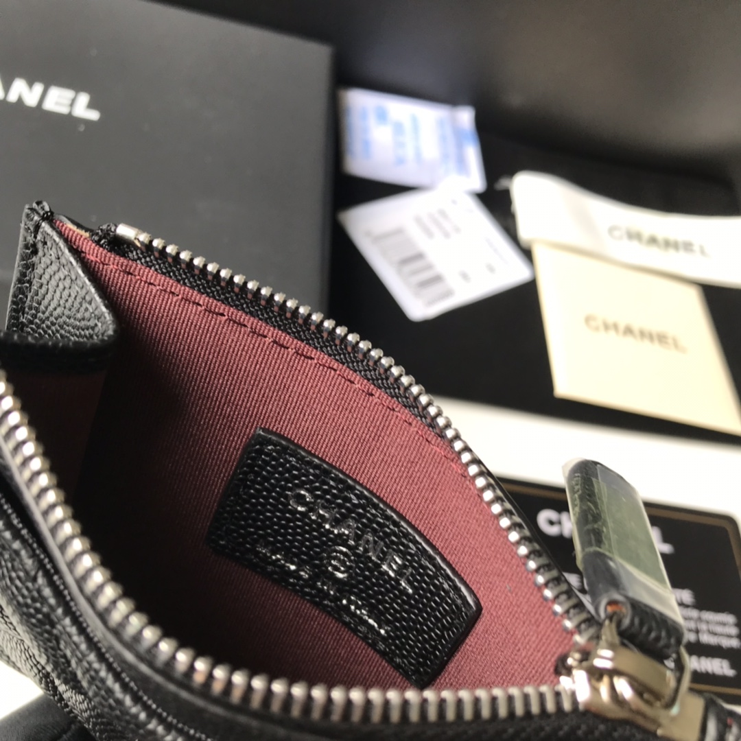 Chanel 高品质，小球纹单拉卡包, 皮料五金，细节美到淋漓尽致全套包装 尺寸:9x11.5cm