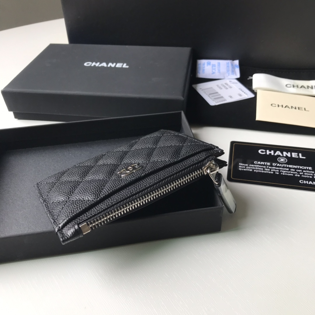 Chanel 高品质，小球纹单拉卡包, 皮料五金，细节美到淋漓尽致全套包装 尺寸:9x11.5cm