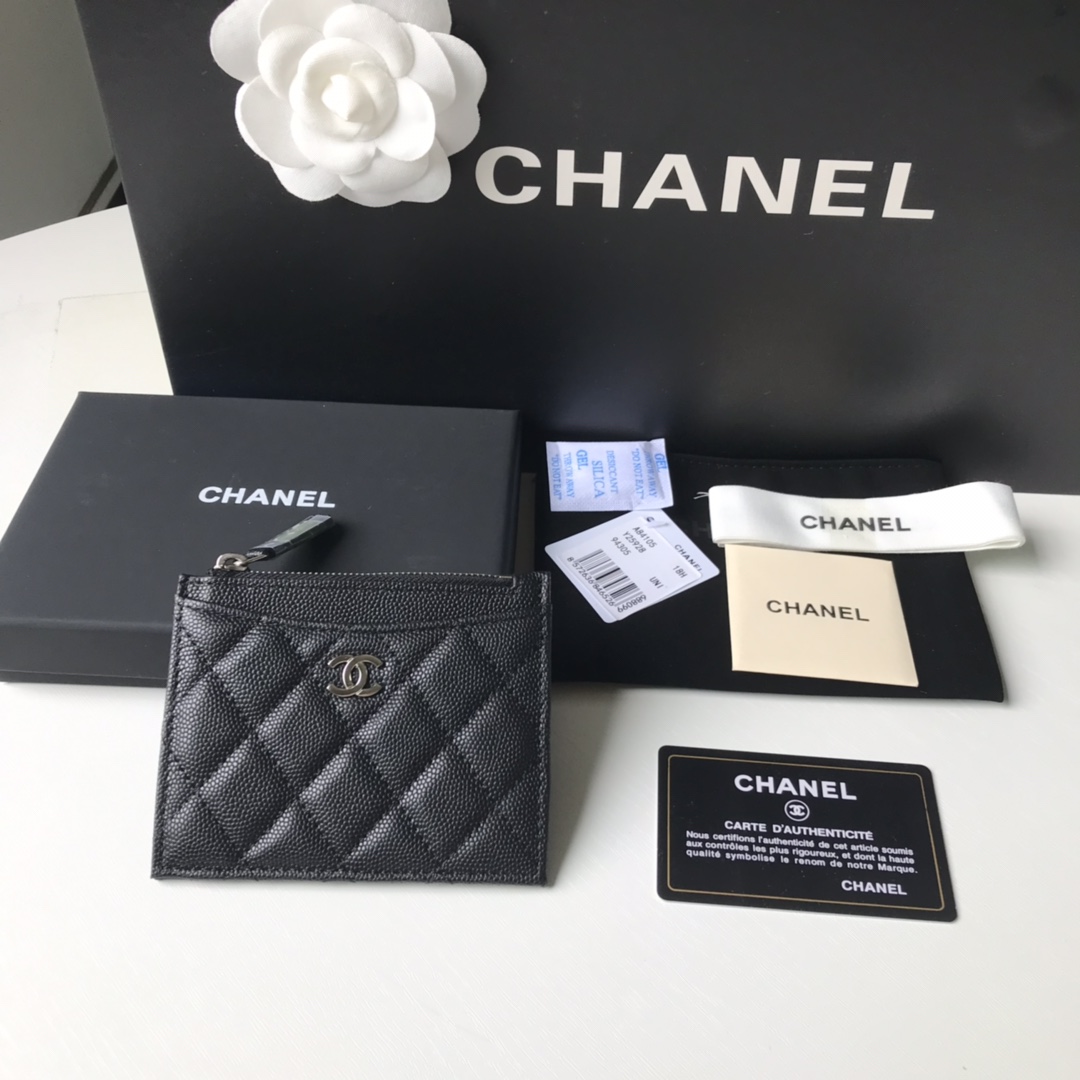 Chanel 高品质，小球纹单拉卡包, 皮料五金，细节美到淋漓尽致全套包装 尺寸:9x11.5cm