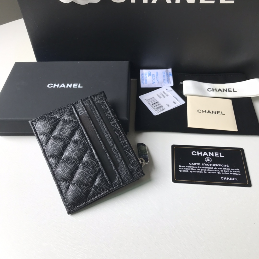 Chanel 高品质，小球纹单拉卡包, 皮料五金，细节美到淋漓尽致全套包装 尺寸:9x11.5cm