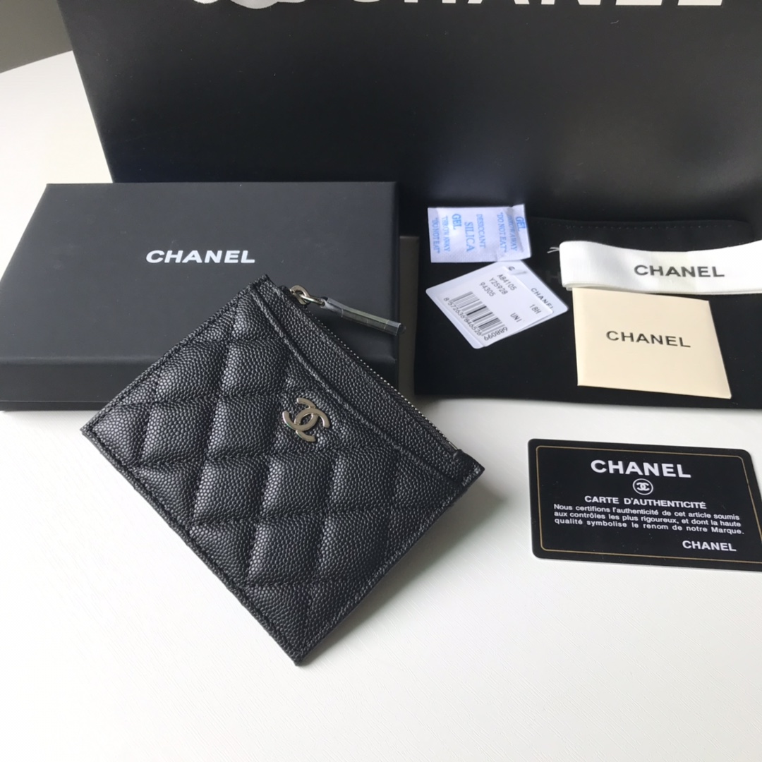Chanel 高品质，小球纹单拉卡包, 皮料五金，细节美到淋漓尽致全套包装 尺寸:9x11.5cm