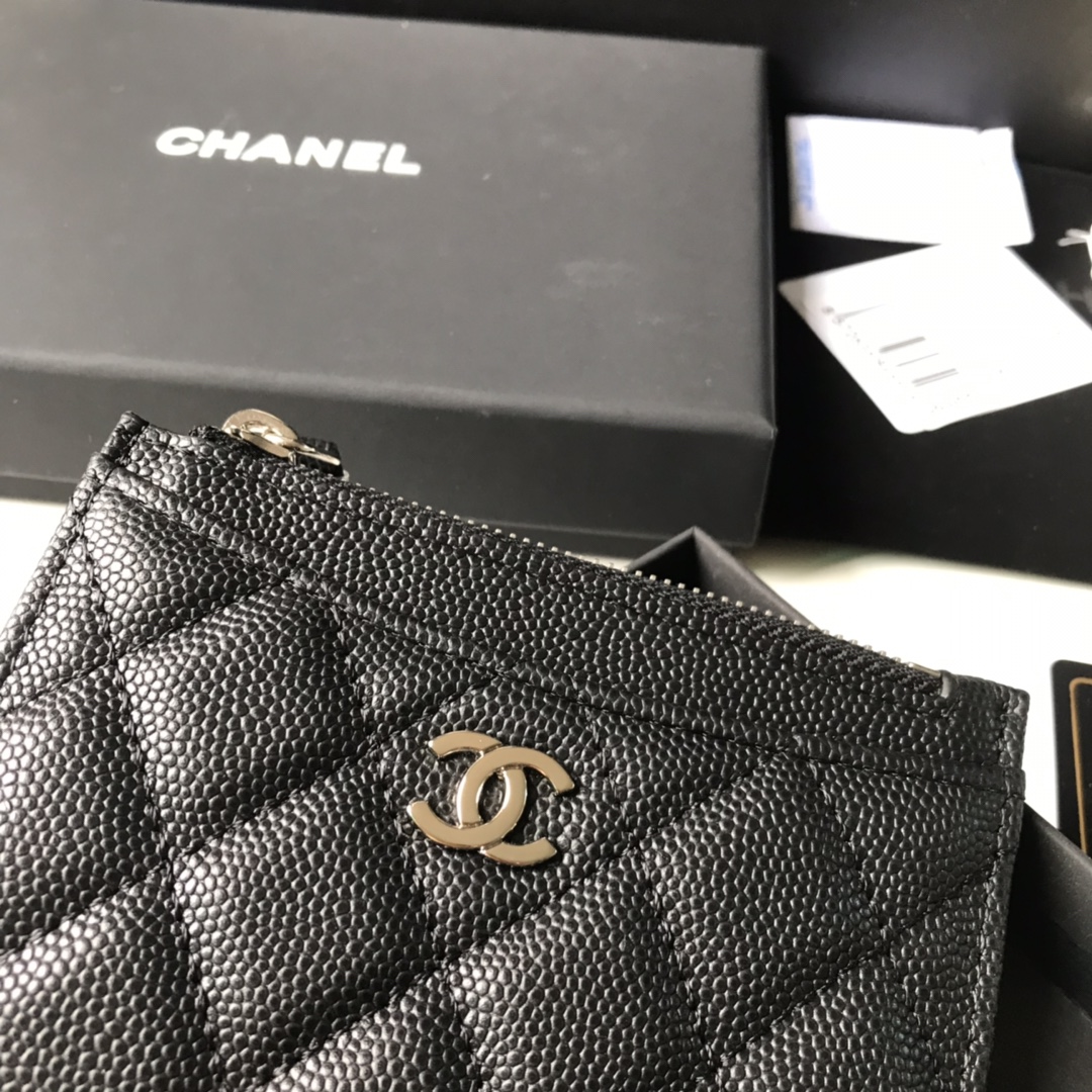 Chanel 高品质，小球纹单拉卡包, 皮料五金，细节美到淋漓尽致全套包装 尺寸:9x11.5cm
