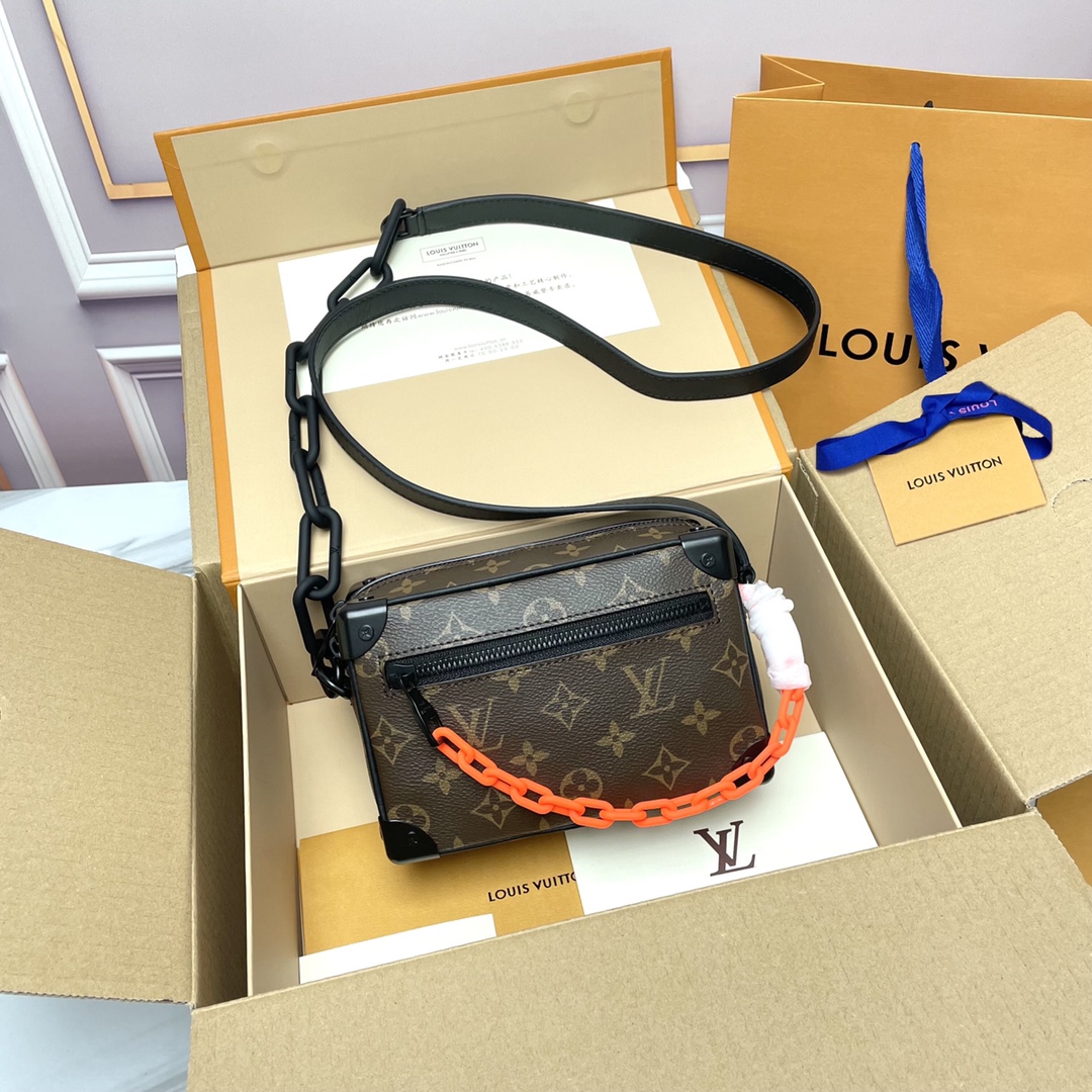 Louis Vuitton LV Soft Trunk Copy
 Crossbody & Shoulder Bags Gold Printing Canvas Cowhide Fabric Resin Chains