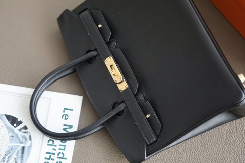 mirror quality Hermes Birkin Bags Handbags Black Gold Hardware Vintage BK250450