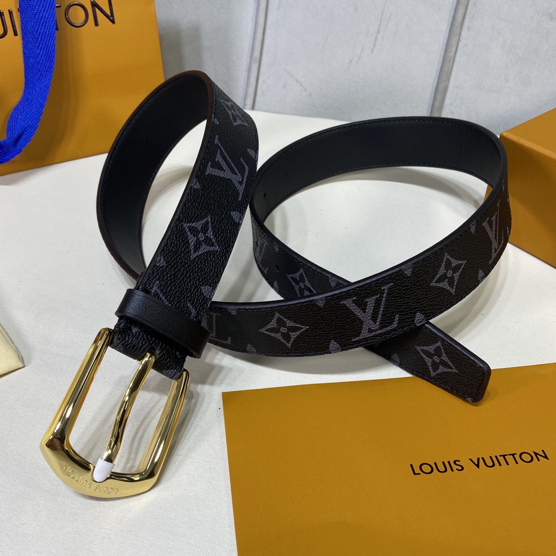 Louis Vuitton Belts Men Calfskin Canvas Cowhide