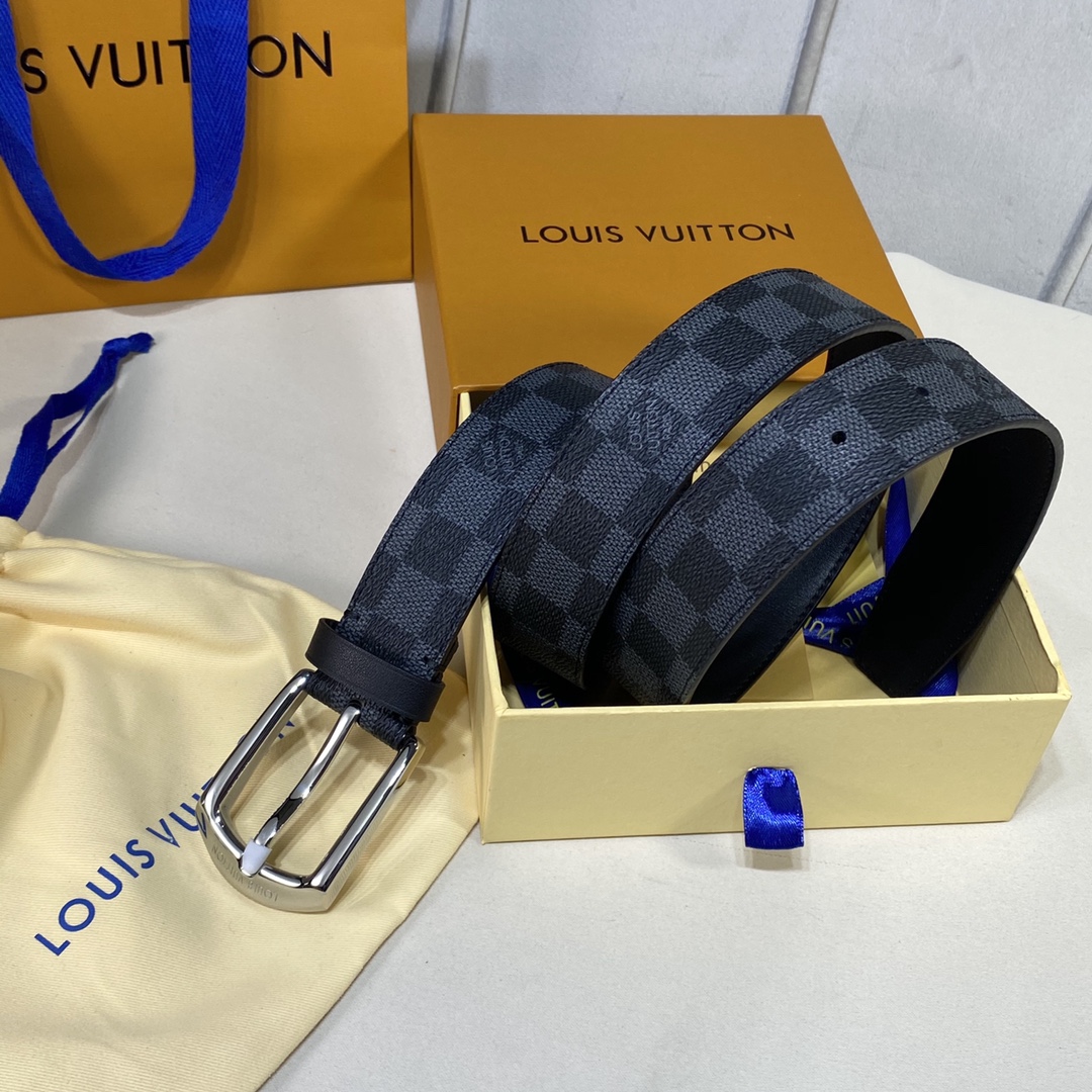 Louis Vuitton Belts Men Calfskin Canvas Cowhide