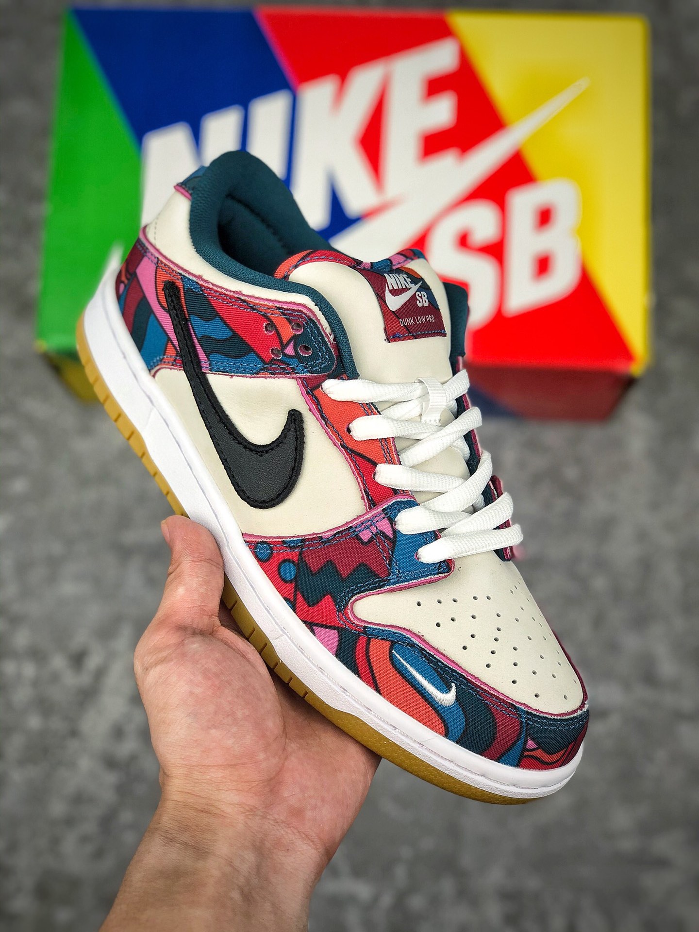  终端放货
Parra x Nk Dunk SB Low Pro 白蓝红 抽象艺术 刮刮乐 奥运 扣篮系列复古低帮休闲运动滑板鞋 DH7695-600
尺码：36 36.5 37.5 38 38.5 39 40 40.5 41 42 42.5 43 44 44.5 45 46 47.5