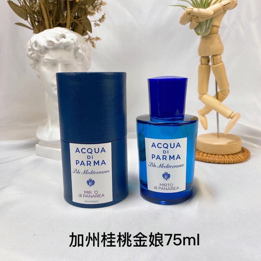 专柜版各💰78包邮
一比一帕尔玛蓝色地中海系列75ml！味道：陶尔米纳雪松，阿玛菲无花果，桃金娘加州桂，卡普里岛橙，西西里岛杏仁，撒丁岛松柏，利古里亚柑橘，佛手柑香柠檬，托斯卡纳柏树。