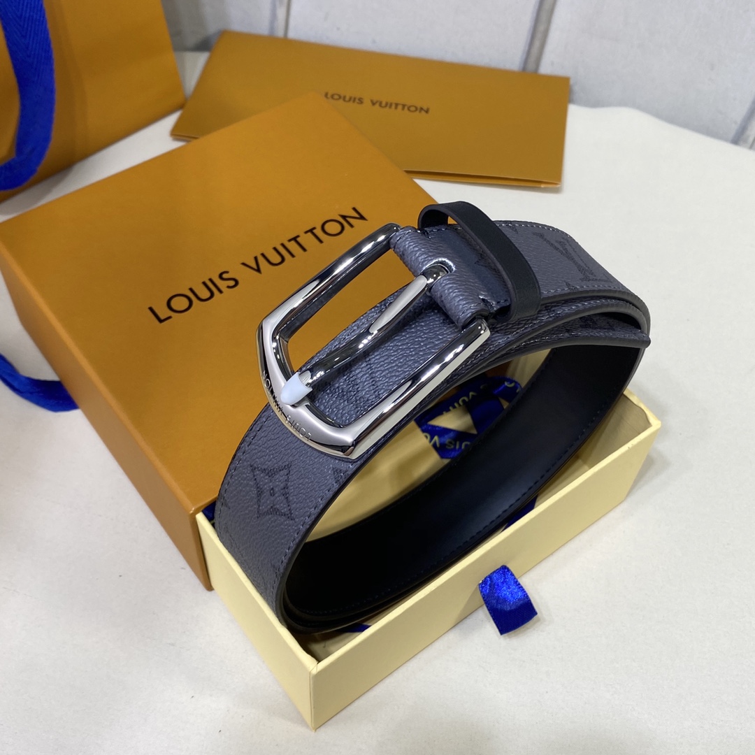 Louis Vuitton Belts Men Calfskin Canvas Cowhide