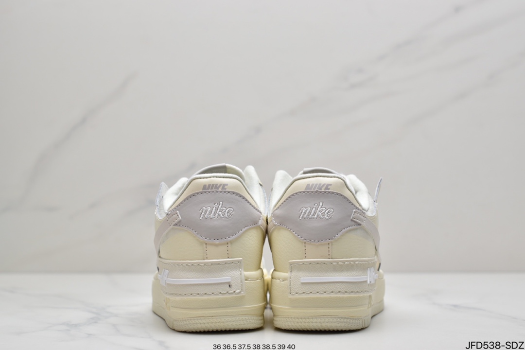 170 耐克Nike Air Force 1 Shadow 马卡龙 黄粉 空军一号低帮运动休闲板鞋CI0919-700