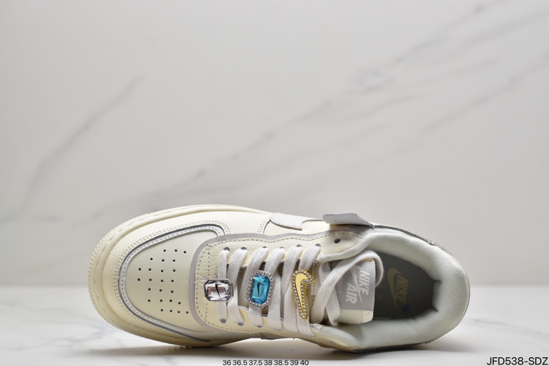 170 耐克Nike Air Force 1 Shadow 马卡龙 黄粉 空军一号低帮运动休闲板鞋CI0919-700
