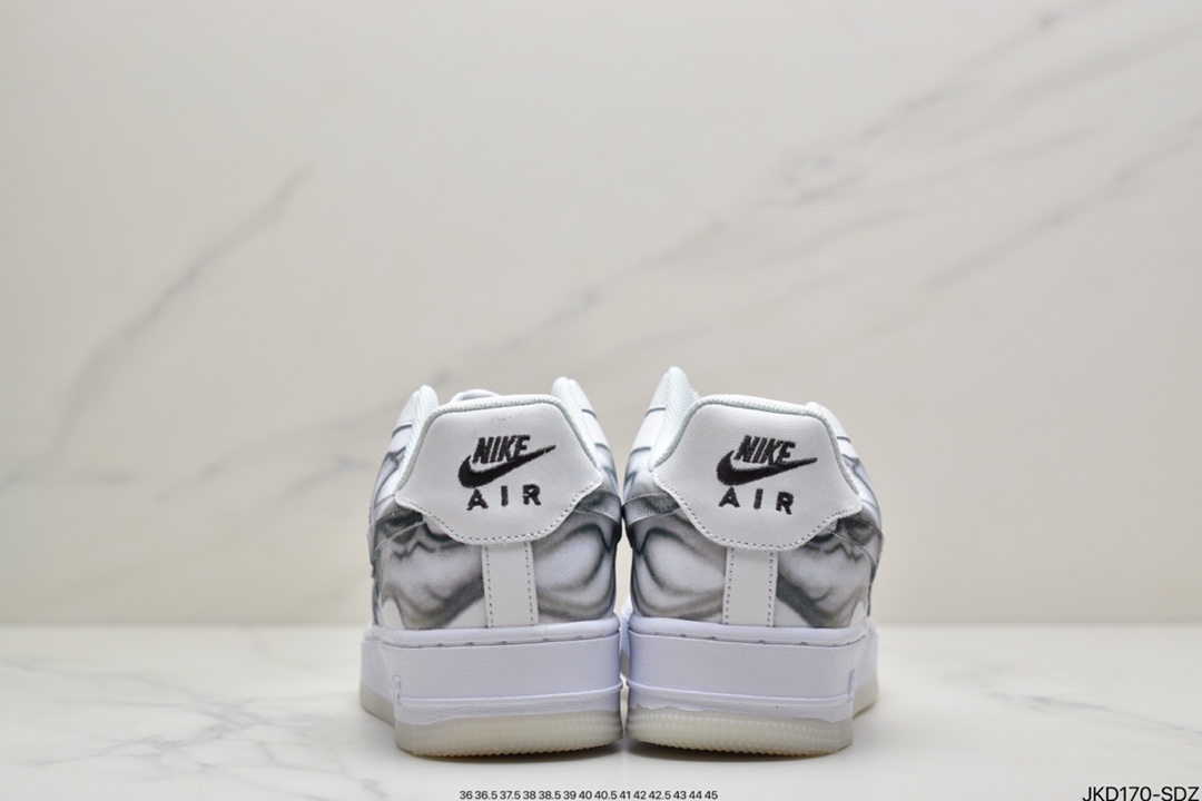 160 耐克Nike Air Force 1 ”Skeleton” 骨万骼圣节骨头 夜空光军号一低帮板BQ7541-100