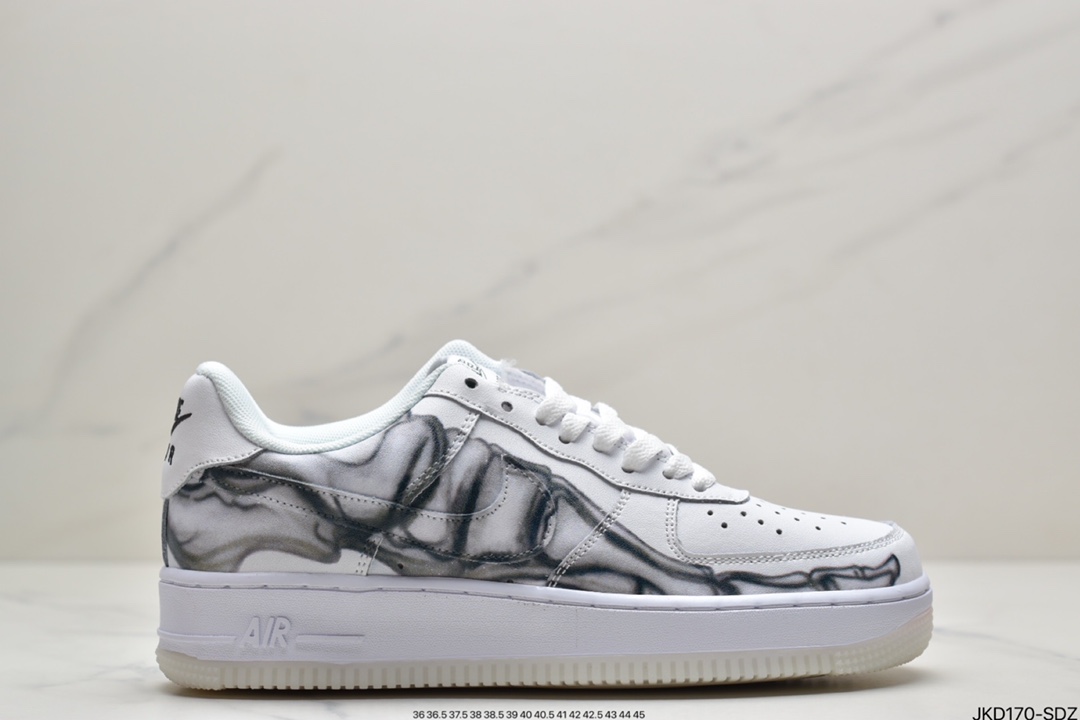 160 耐克Nike Air Force 1 ”Skeleton” 骨万骼圣节骨头 夜空光军号一低帮板BQ7541-100