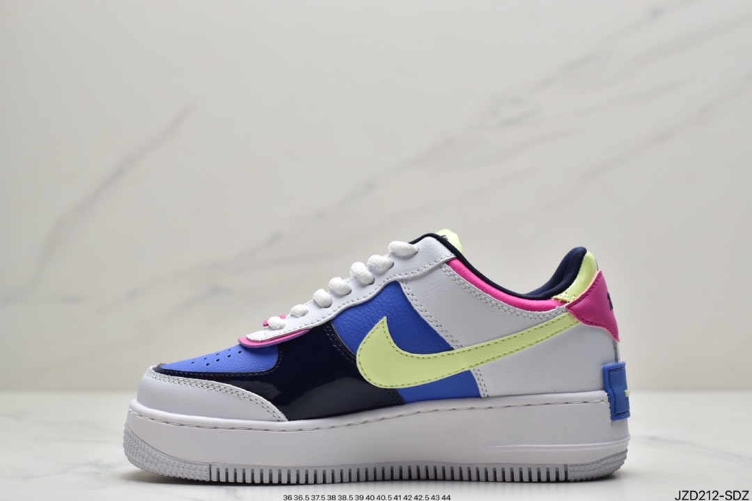 140 耐克Nike Air Force 1 Shadow 灰l拼接 轻量增高低帮百搭板鞋”拼接马卡龙” CK6561-100