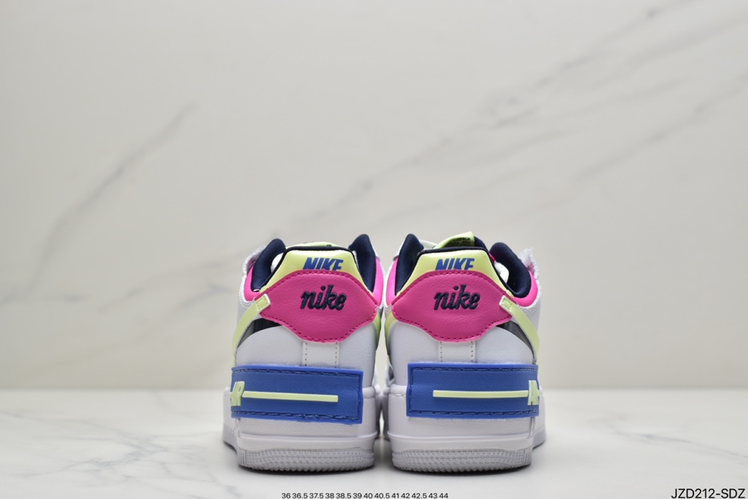 140 耐克Nike Air Force 1 Shadow 灰l拼接 轻量增高低帮百搭板鞋”拼接马卡龙” CK6561-100