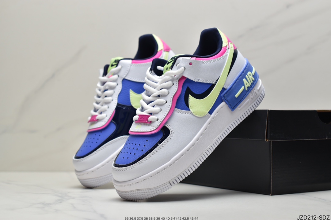 140 耐克Nike Air Force 1 Shadow 灰l拼接 轻量增高低帮百搭板鞋”拼接马卡龙” CK6561-100