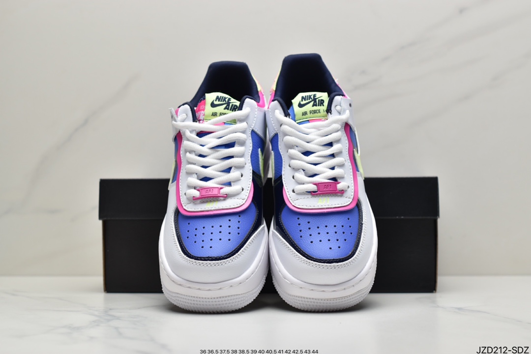 140 耐克Nike Air Force 1 Shadow 灰l拼接 轻量增高低帮百搭板鞋”拼接马卡龙” CK6561-100